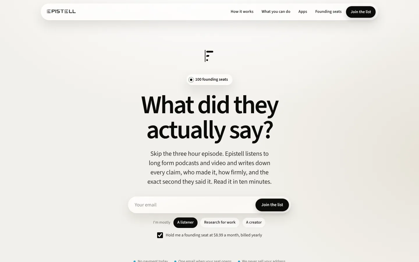 Epistell website
