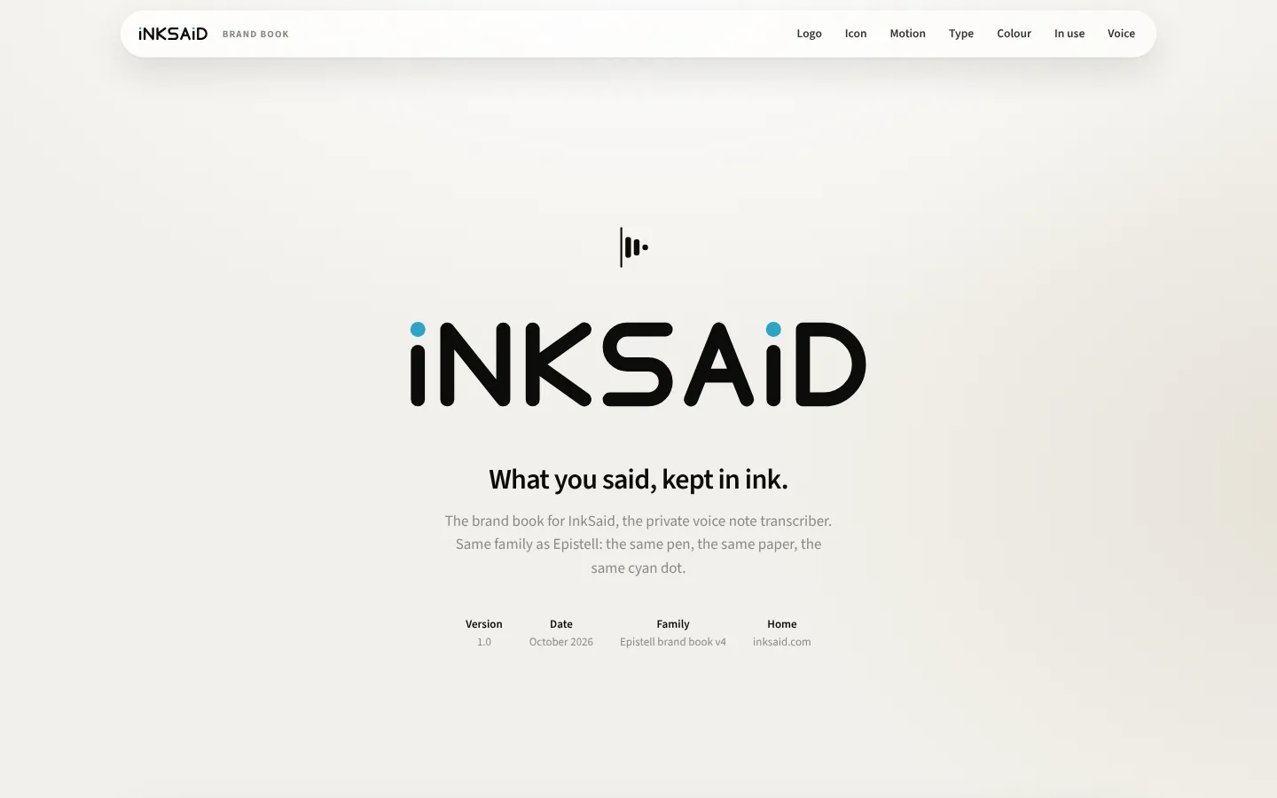 InkSaid brand book