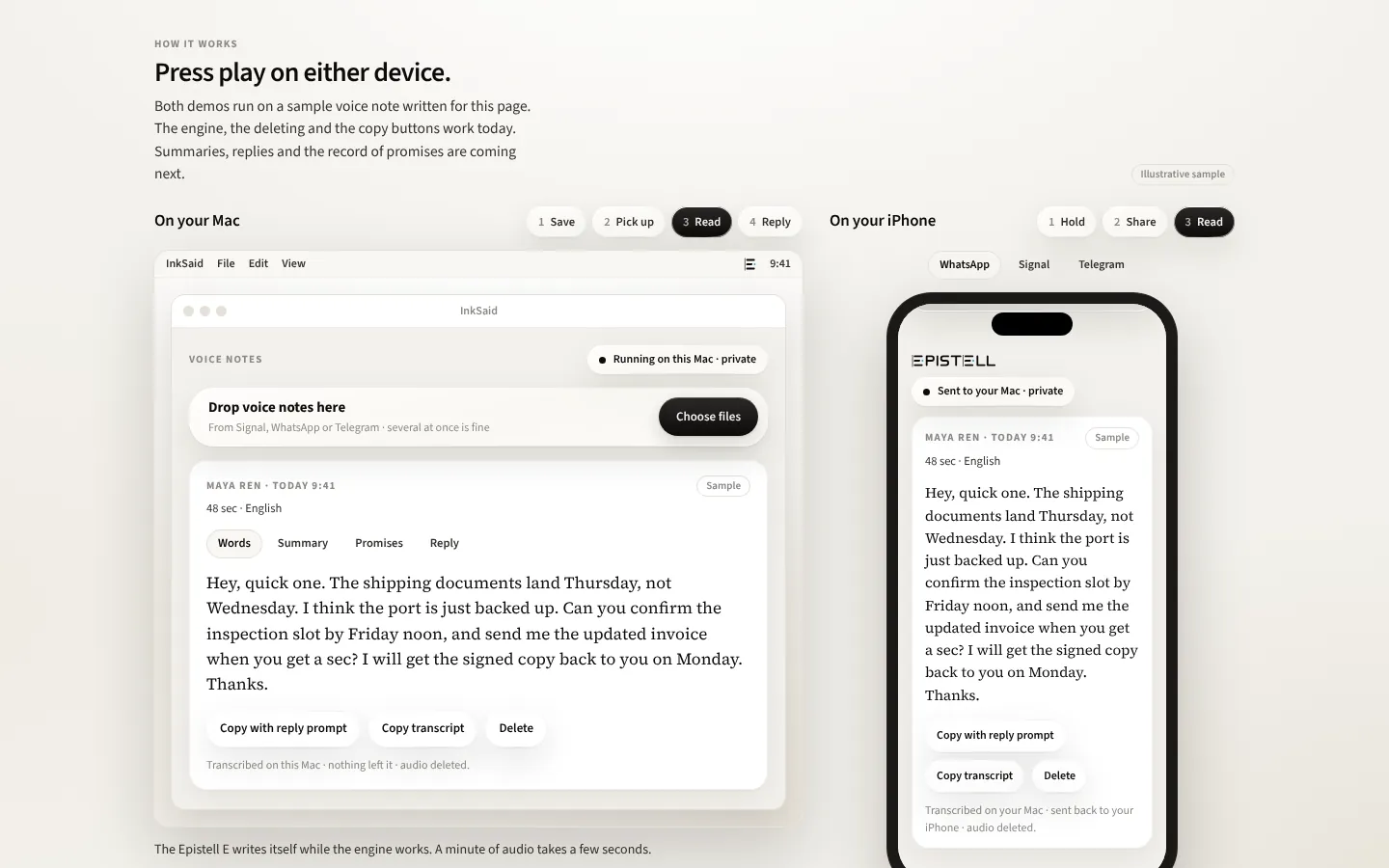 InkSaid on Mac and iPhone
