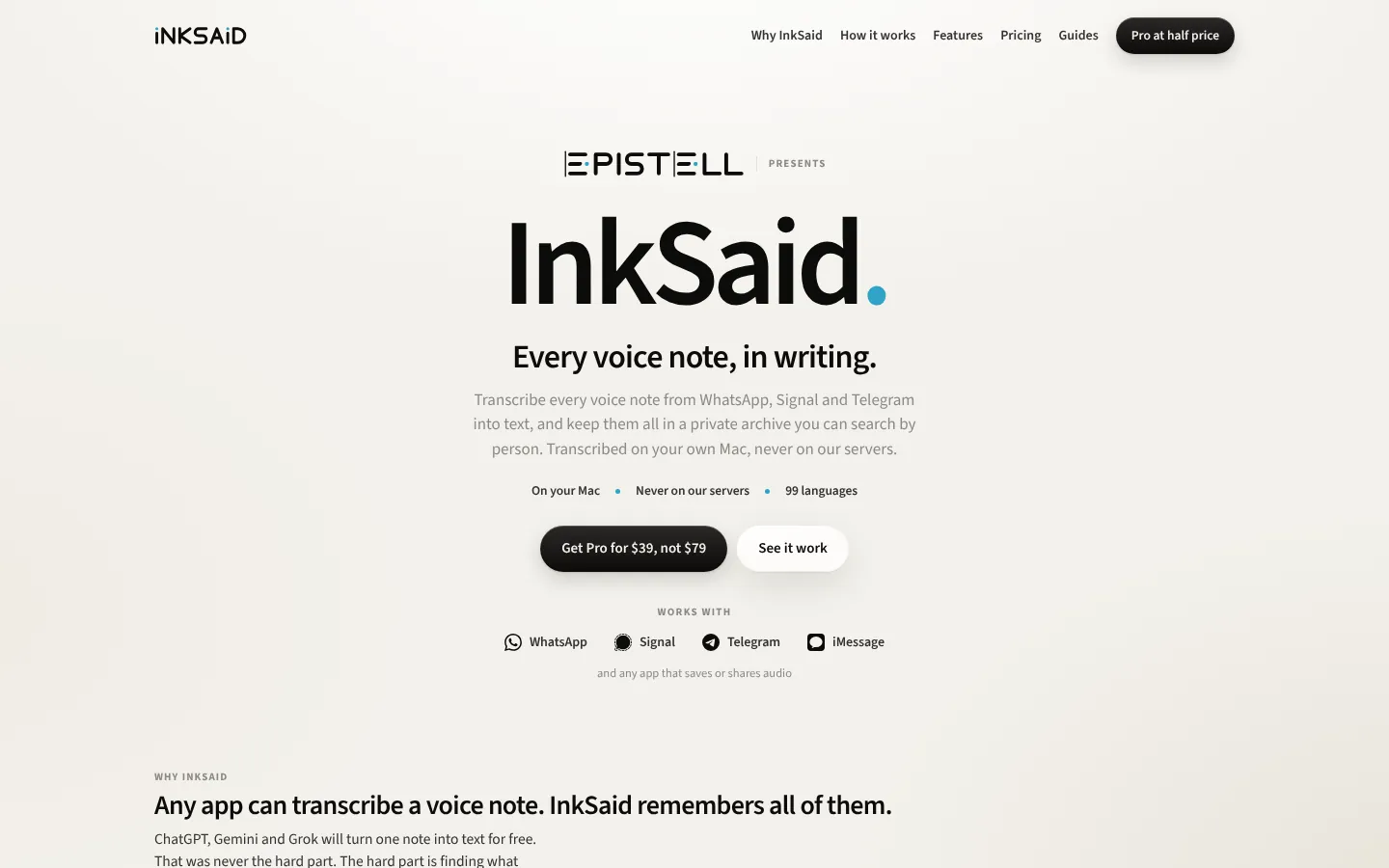 InkSaid website